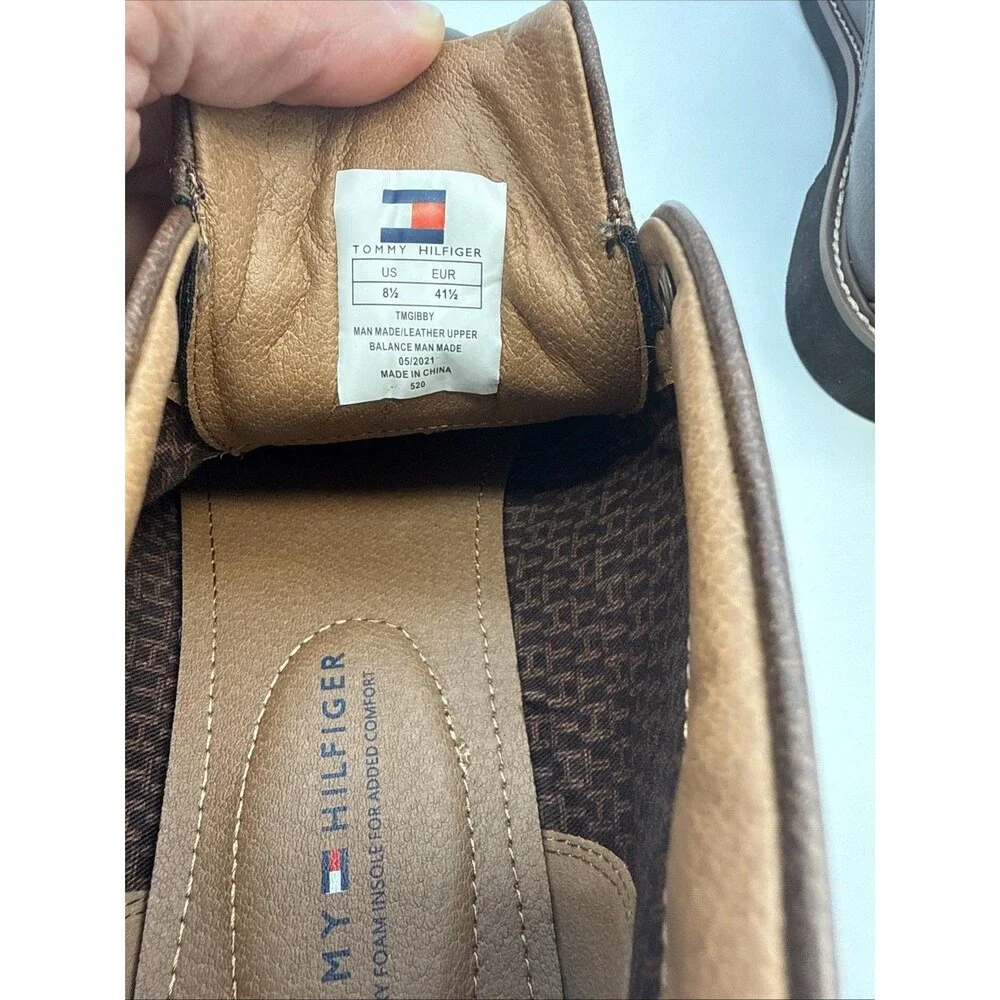 Tommy Hilfiger Men's Gibby Boots 8.5 Leather Lace-Up Old Money Classic Heritage